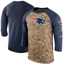 NFL Men's New England Patriots Nike Camo Navy Salute to Service Sideline Legend Performance Three-Quarter Sleeve T-Shirt