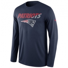 NFL Men's New England Patriots Nike Navy Legend Staff Practice Long Sleeve Performance T-Shirt
