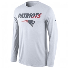 NFL Men's New England Patriots Nike White Legend Staff Practice Long Sleeve Performance T-Shirt
