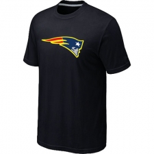 New England Patriots Neon Logo Charcoal NFL T-Shirt - Black