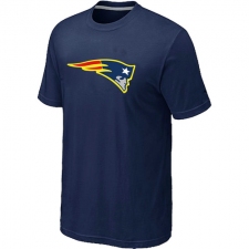 New England Patriots Neon Logo Charcoal NFL T-Shirt - Dark Blue