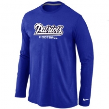 Nike New England Patriots Authentic Font Long Sleeve NFL T-Shirt - Blue