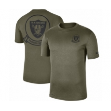 Football Men's Oakland Raiders Olive 2019 Salute to Service Sideline Seal Legend Performance T-Shirt