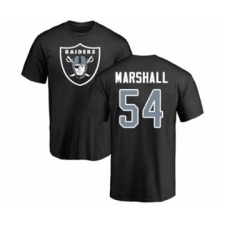 Football Oakland Raiders #54 Brandon Marshall Black Name & Number Logo T-Shirt