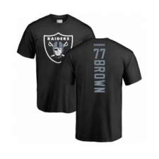 Football Oakland Raiders #77 Trent Brown Black Backer T-Shirt