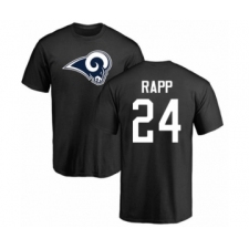 Football Los Angeles Rams #24 Taylor Rapp Black Name & Number Logo T-Shirt
