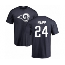 Football Los Angeles Rams #24 Taylor Rapp Navy Blue Name & Number Logo T-Shirt