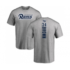 Football Los Angeles Rams #34 Malcolm Brown Ash Backer T-Shirt