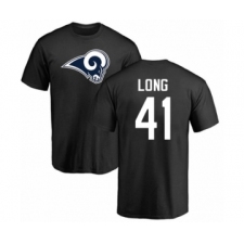 Football Los Angeles Rams #41 David Long Black Name & Number Logo T-Shirt