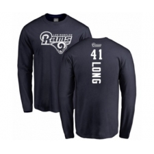 Football Los Angeles Rams #41 David Long Navy Blue Backer Long Sleeve T-Shirt