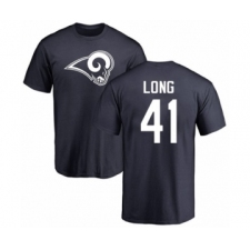 Football Los Angeles Rams #41 David Long Navy Blue Name & Number Logo T-Shirt