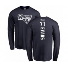Football Los Angeles Rams #71 Bobby Evans Navy Blue Backer Long Sleeve T-Shirt
