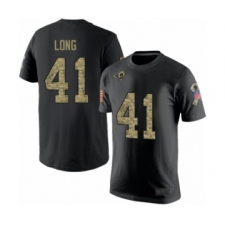 Men's Los Angeles Rams #41 David Long Black Camo Salute to Service T-Shirt