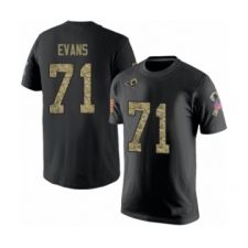 Men's Los Angeles Rams #71 Bobby Evans Black Camo Salute to Service T-Shirt