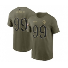 Men's Los Angeles Rams Aaron Donald Football Camo 2021 Salute To Service Name & Number T-Shirt