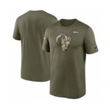 Men's Los Angeles Rams Football Olive 2021 Salute To Service Legend Performance T-Shirt