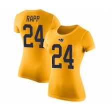 Women's Los Angeles Rams #24 Taylor Rapp Gold Rush Pride Name & Number T-Shirt