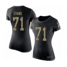Women's Los Angeles Rams #71 Bobby Evans Black Camo Salute to Service T-Shirt