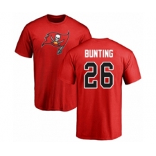 Football Tampa Bay Buccaneers #26 Sean Bunting Red Name & Number Logo T-Shirt