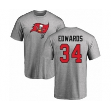 Football Tampa Bay Buccaneers #34 Mike Edwards Ash Name & Number Logo T-Shirt