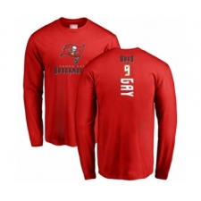 Football Tampa Bay Buccaneers #9 Matt Gay Red Backer Long Sleeve T-Shirt