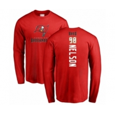 Football Tampa Bay Buccaneers #98 Anthony Nelson Red Backer Long Sleeve T-Shirt