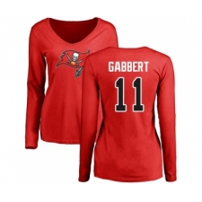 Football Women's Tampa Bay Buccaneers #11 Blaine Gabbert Red Name & Number Logo Long Sleeve T-Shirt