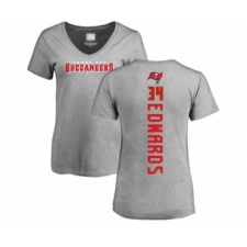 Football Women's Tampa Bay Buccaneers #34 Mike Edwards Ash Backer T-Shirt