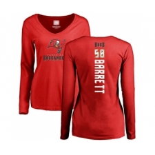 Football Women's Tampa Bay Buccaneers #58 Shaquil Barrett Red Backer Long Sleeve T-Shirt