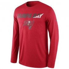 NFL Men's Tampa Bay Buccaneers Nike Red Legend Staff Practice Long Sleeve Performance T-Shirt