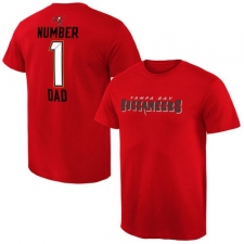 NFL Men's Tampa Bay Buccaneers Pro Line Red Number 1 Dad T-Shirt