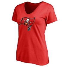 NFL Women's Tampa Bay Buccaneers Pro Line Red Primary Team Logo Slim Fit T-Shirt