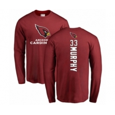 Football Arizona Cardinals #33 Byron Murphy Maroon Backer Long Sleeve T-Shirt