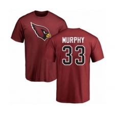 Football Arizona Cardinals #33 Byron Murphy Maroon Name & Number Logo T-Shirt