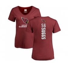 Football Women's Arizona Cardinals #56 Terrell Suggs Maroon Backer T-Shirt