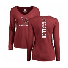 Football Women's Arizona Cardinals #97 Zach Allen Maroon Backer Long Sleeve T-Shirt