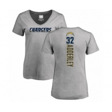 Football Women's Los Angeles Chargers #32 Nasir Adderley Ash Backer T-Shirt