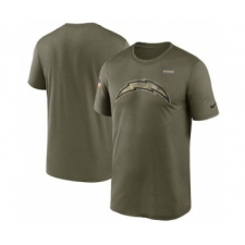 Men's Los Angeles Chargers Football Olive 2021 Salute To Service Legend Performance T-Shirt