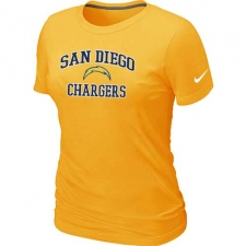 Nike Los Angeles Chargers Women's Heart & Soul NFL T-Shirt - Yellow