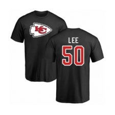 Football Kansas City Chiefs #50 Darron Lee Black Name & Number Logo T-Shirt