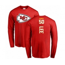 Football Kansas City Chiefs #50 Darron Lee Red Backer Long Sleeve T-Shirt