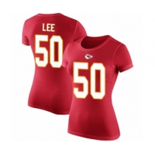 Football Women's Kansas City Chiefs #50 Darron Lee Red Rush Pride Name & Number T-Shirt