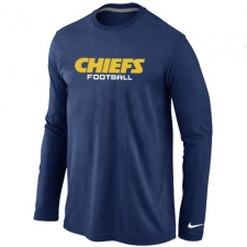 Nike Kansas City Chiefs Authentic Font Long Sleeve NFL T-Shirt - Dark Blue