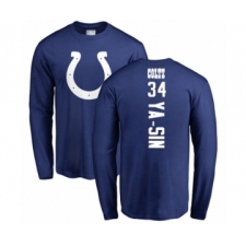 Football Indianapolis Colts #34 Rock Ya-Sin Royal Blue Backer Long Sleeve T-Shirt