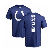 Football Indianapolis Colts #34 Rock Ya-Sin Royal Blue Backer T-Shirt