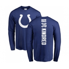 Football Indianapolis Colts #36 Derrick Kindred Royal Blue Backer Long Sleeve T-Shirt