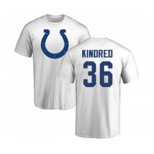 Football Indianapolis Colts #36 Derrick Kindred White Name & Number Logo T-Shirt