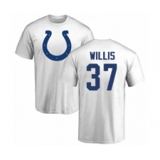 Football Indianapolis Colts #37 Khari Willis White Name & Number Logo T-Shirt
