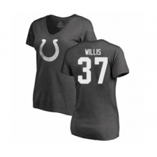 Football Women's Indianapolis Colts #37 Khari Willis Ash One Color T-Shirt