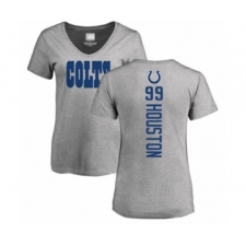 Football Women's Indianapolis Colts #99 Justin Houston Ash Backer T-Shirt